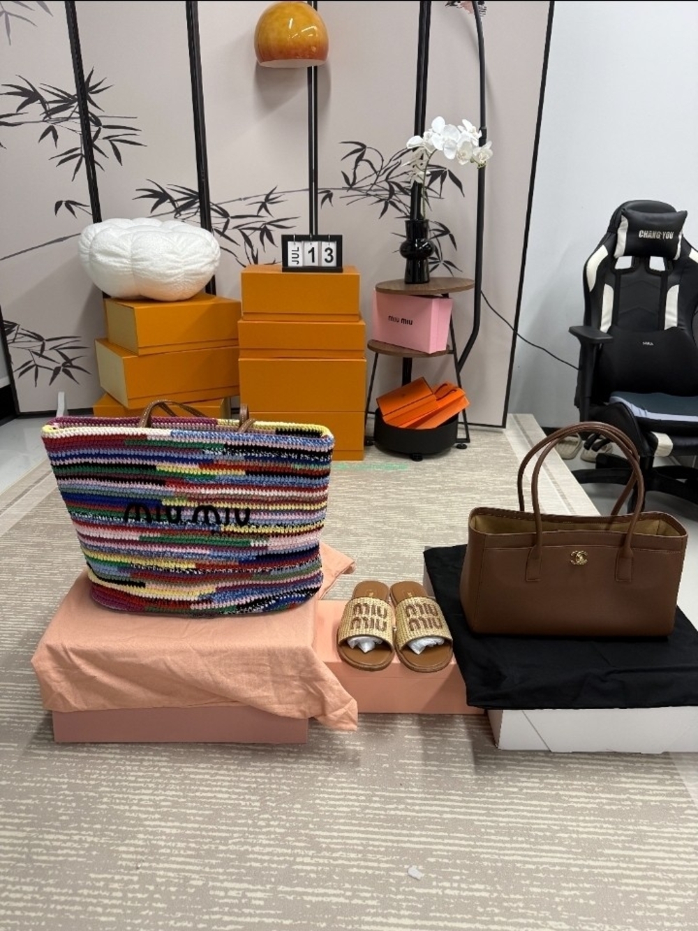 Multicolor Straw Tote Bag - Women Bags MIU MIU